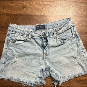 GAP Women's Distressed Light Blue Jean Shorts
